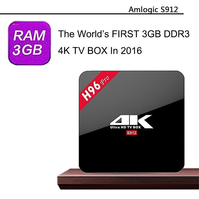Greatever H96 PRO TV BOX Amlogic S912 Octa Core Android 6.0 Marshmallow 2G 16GB H.265 4K UHD 3D Kodi 17.0 Pre-installed... N12
