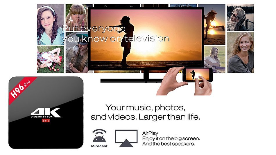 Greatever H96 PRO TV BOX Amlogic S912 Octa Core Android 6.0 Marshmallow 2G 16GB H.265 4K UHD 3D Kodi 17.0 Pre-installed... N14