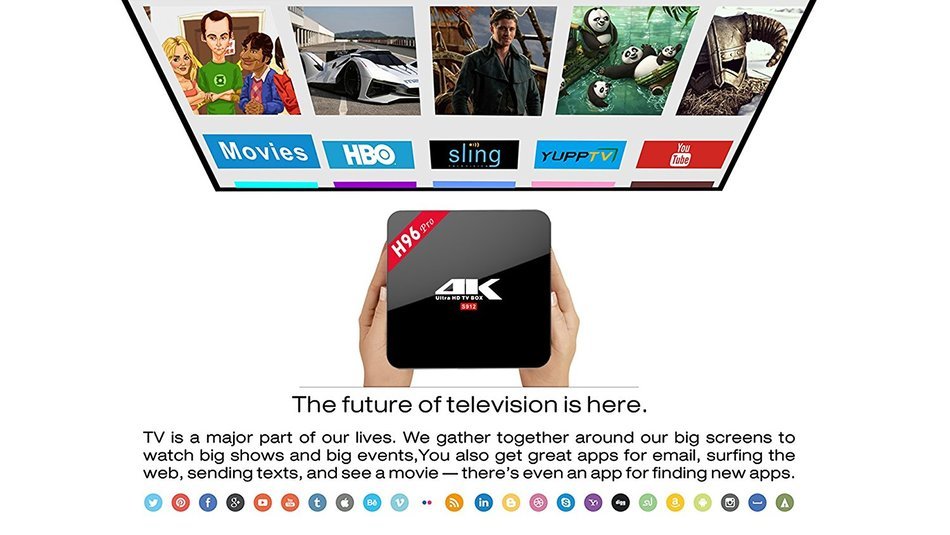 Greatever H96 PRO TV BOX Amlogic S912 Octa Core Android 6.0 Marshmallow 2G 16GB H.265 4K UHD 3D Kodi 17.0 Pre-installed... N17