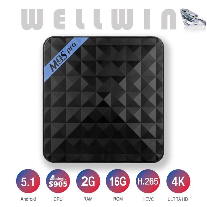 M9S Pro Android TV Box S905 Quad core 2GB/16GB Android 5.1 KODI 16.0 WiFi BT 4.0 4K HD 1000Mbps LAN
