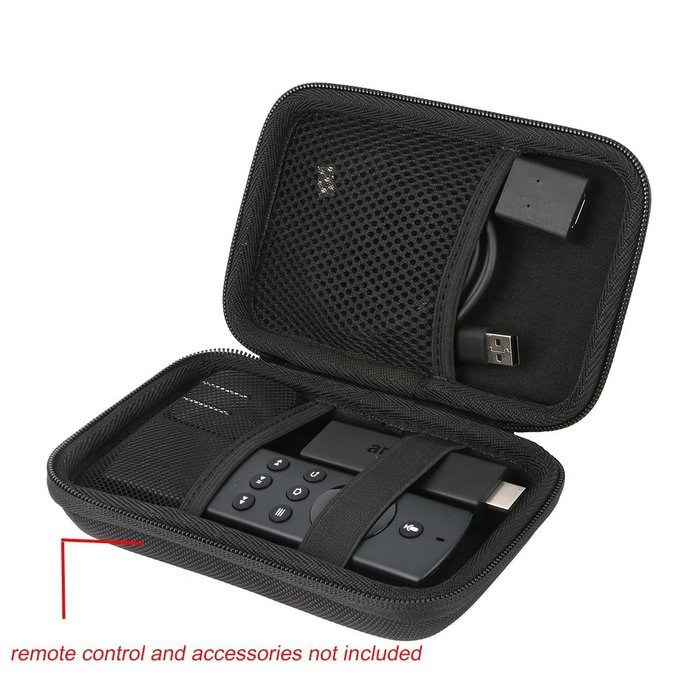 Khanka Travel Case for Amazon Fire TV Stick / Voice Remote Contoller - Black
