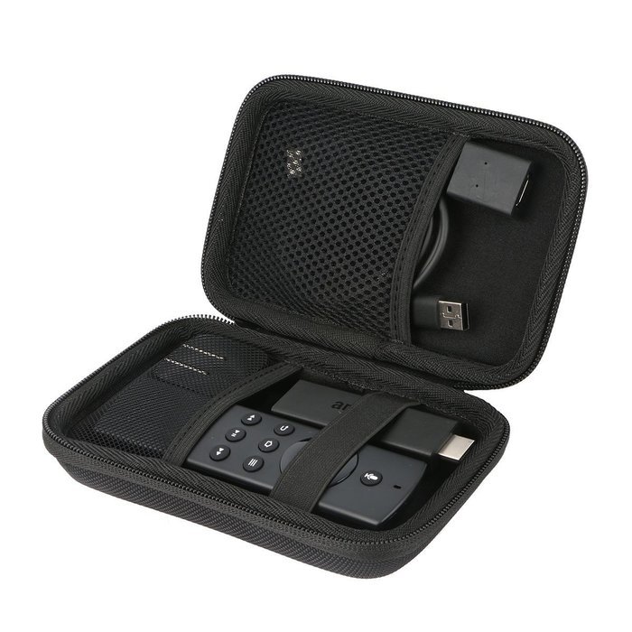 Khanka Travel Case for Amazon Fire TV Stick / Voice Remote Contoller - Black N3