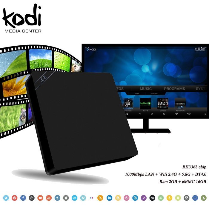 Plater I68 TV Box Android Lollipop 5.1 Kodi Core Cortex-A53 UHD 4Kx2K @60fps 2G/16G 2.4/5GHz WiFi 1000/LAN & OTA... N2