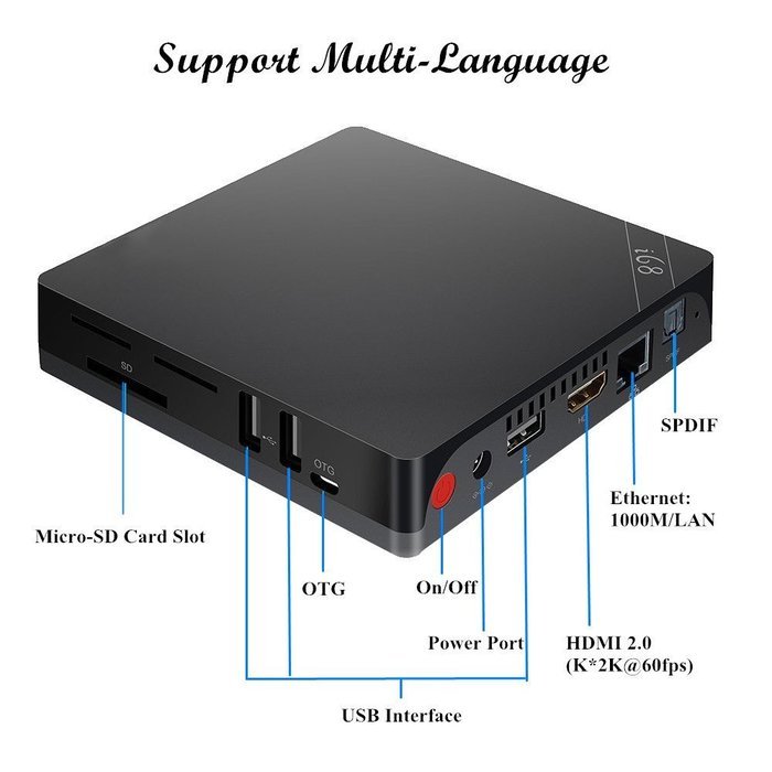 Plater I68 TV Box Android Lollipop 5.1 Kodi Core Cortex-A53 UHD 4Kx2K @60fps 2G/16G 2.4/5GHz WiFi 1000/LAN & OTA... N6