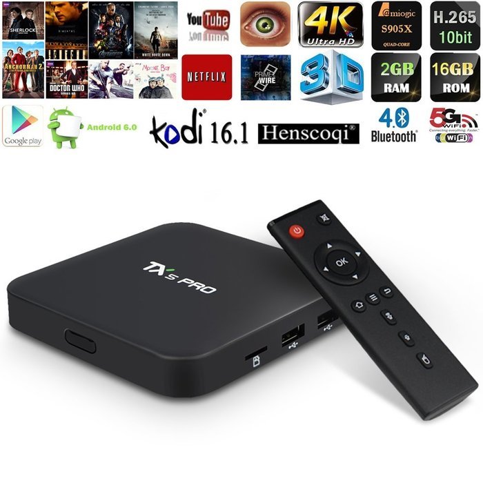 Docooler M9S-PRO TV Box Android 6.0 - 1G/8G, WiFi, H.265, Ouverte Mais Jamais Utilisée