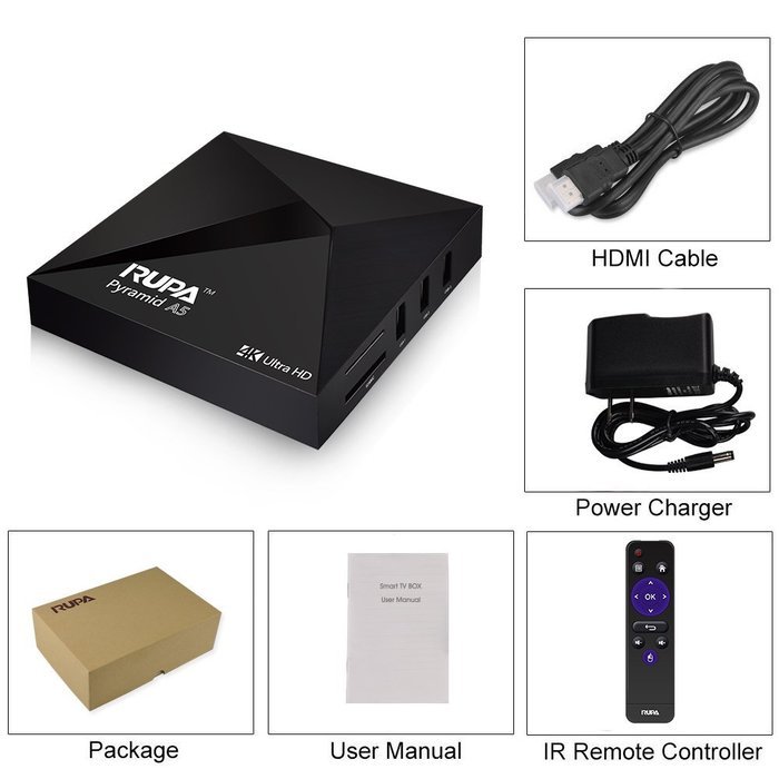 RUPA A5 Android 5.1 TV Box Amlogic S905 Quad Core 4K*2K HD 1G/8G EMMC OTA Original Smart TV Box Mini PC Media... N5