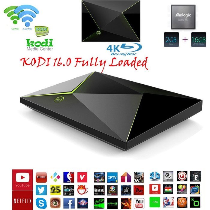 4K Android TV BOX, S905 Quad Core 4K KODI Fully Loaded TV Box Streaming Player Bluetooth Enabled (2GB+16GB)