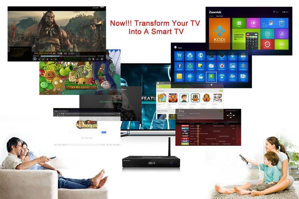 Zoomtak M5 Android TV BOX 4.4 Kitkat Amlogic S805 Chipset 1GB RAM 8GB eMMC with Kodi 16.0 Fully Loaded Dual Band... N2
