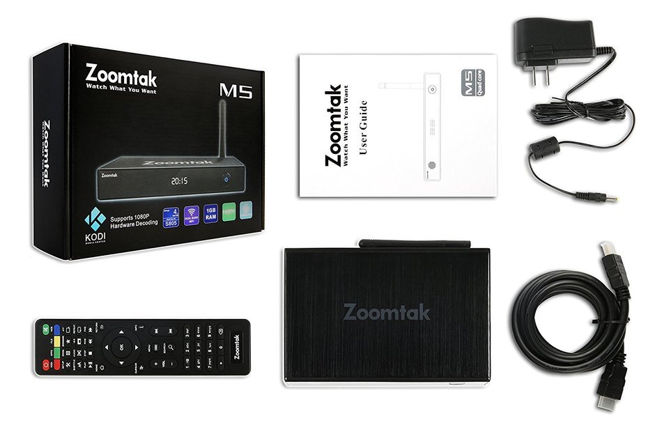 Zoomtak M5 Android TV BOX 4.4 Kitkat Amlogic S805 Chipset 1GB RAM 8GB eMMC with Kodi 16.0 Fully Loaded Dual Band... N5