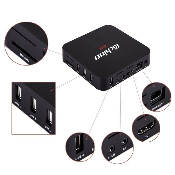 2016 Newest Richino Q1 pro 4K Android TV Box RK3229 1G/8G Quad-core KODI 16.0 Miracast 4K/2K H.265 3D 2.4G WiFi... N5