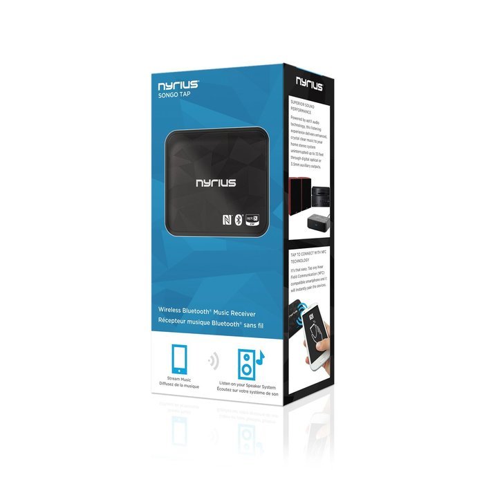 Nyrius Songo Tap Wireless Bluetooth aptX NFC Music Receiver for Streaming iPhone, iPad, Android, Smartphones,... N7