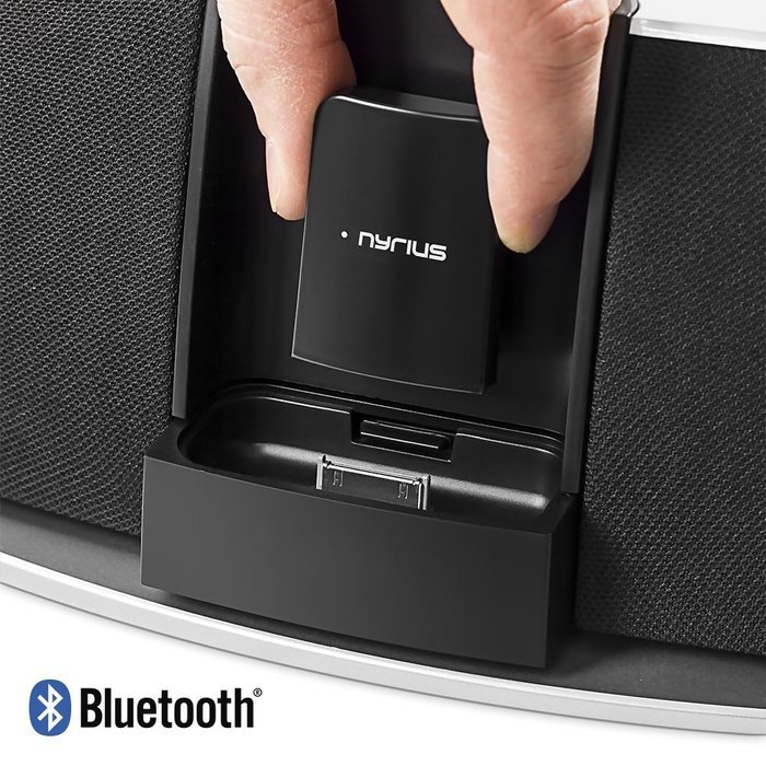 Nyrius Songo Tap Wireless Bluetooth aptX NFC Music Receiver for Streaming iPhone, iPad, Android, Smartphones,... N8