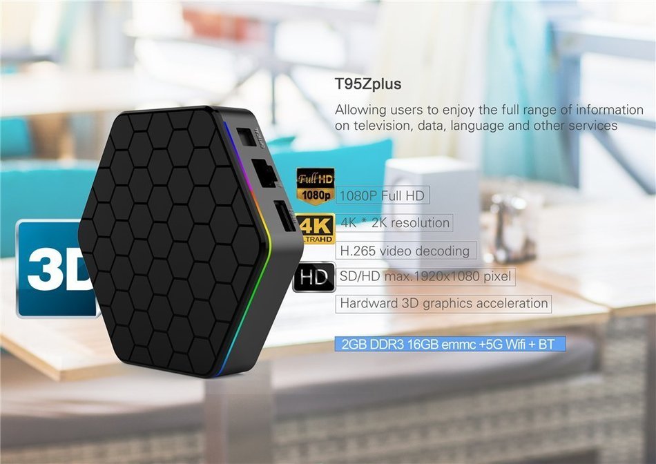 Kekilo T95Z Plus TV Box Amlogic S912 Octa Core Android 6.0 Marshmallow 4K Kodi Pre-installed 2GB/16GB Dual WiFi... N3