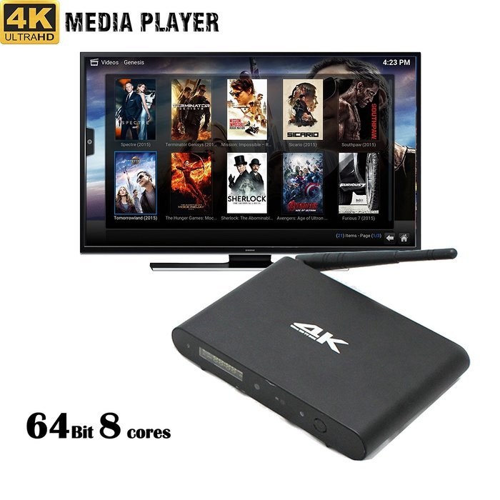[New Release]BNT Kodi Media Center 64bit Octa Core 2gb Ram 8gb Rom Android Tv Box Android Lollipop 5.1 Streaming... N3