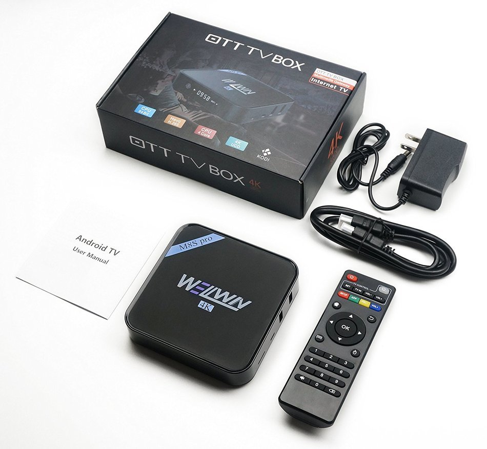 WELLWIN M8S Pro Android TV Box Amlogic S905 Quad core 1GB/8GB Android 5.1 KODI 16.0 WiFi 4K HD Media Player N6