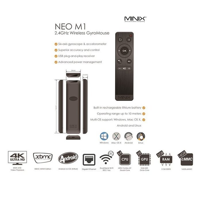 MINIX Neo X8-H Plus Android 4.4 Smart TV Box XBMC Amlogic S812-H Quad Core Streaming Media Player 2G/16G BT4.0... N3