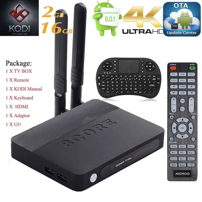 KIKI-TV-Streaming-Player Android 6.0 Fully Loaded Kodi 17 S912 Octa TV BOX [OTA Updater 2G/16G/4K/VP9/Ultra HD...