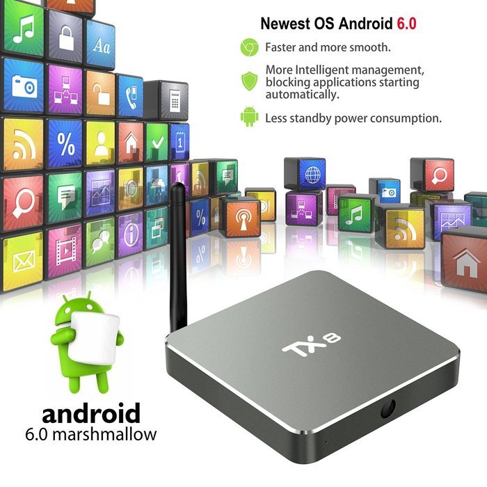 QacQoc TX8 Android 6.0 Amlogic S912 Octa-Core [2G DDR3/32G eMMC] Kodi 16.1 Dual Wifi 2.4G/5G AC OTA Update 4K... N4