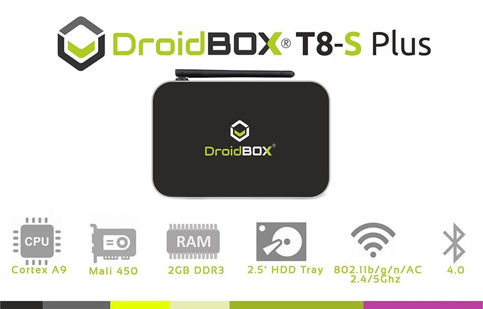 DroidBOX T8-S Plus with IR DualBoot Android 5.1.1 and OpenELEC Kodi 16.2.1 TV BOX Quad Core CPU 32GB Rom 4K Ultra... N2