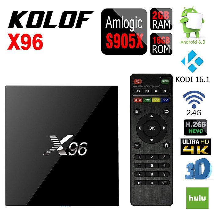 KOLOF X96 Amlogic S905X TV Box Android 6.0 Kodi 16.1 2G 16G Streaming Media Players