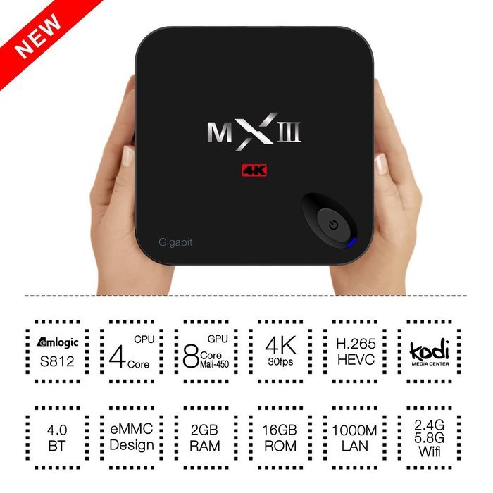 Pomelo Best Android 5.1 TV Box, Kodi 15.1, RAM DDR3 2GB and ROM Onboard eMMC Flash 16GB N2