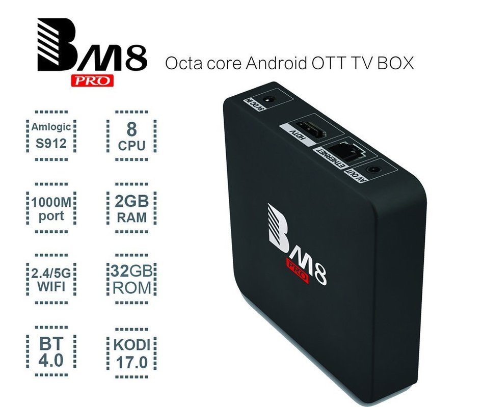 VIGICA BM8 PRO 2GB 32GB Octa core Amlogic S912 Android 6.0 Marshmallow 4K TV Box Full HD 1080P Wifi 2.4G/5G Kodi... N4