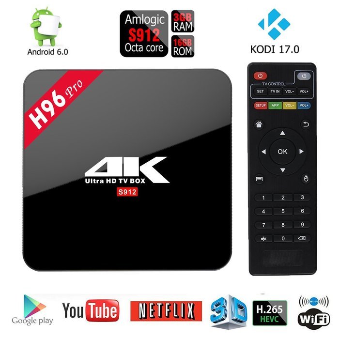 EstgoSZ 3G 16GB TV BOX Amlogic S912 Octa Core Android 6.0 Smart Box for TV 4K H.265 Kodi 17.0 2.4G/5G Dual WiFi...