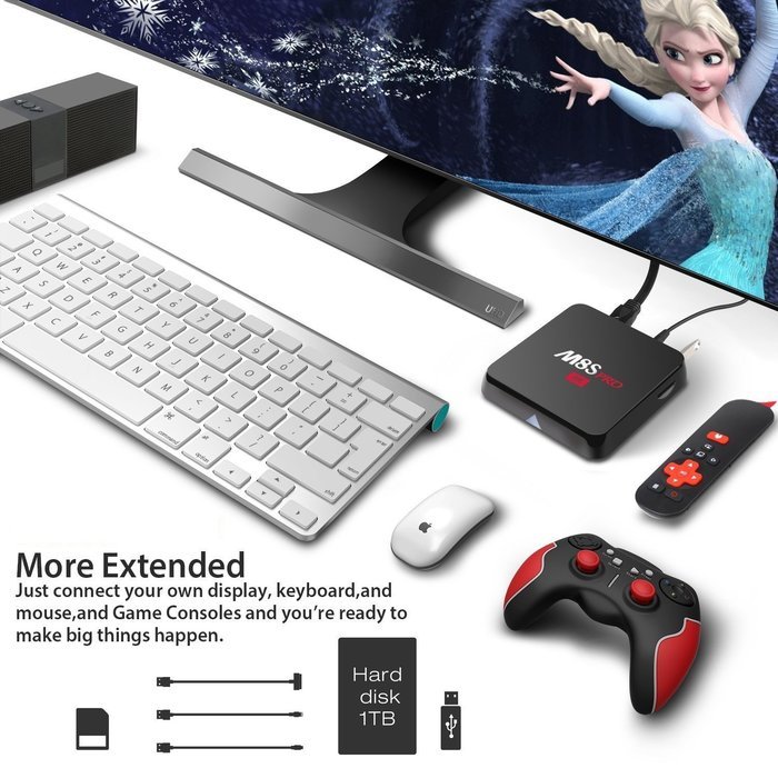 QacQoc M8S Pro Android Tv Box 2G/16G 5G/2.4G Dual Wifi Android 4.4 Amlogic S812 Kodi 16.0 All Preloaded Add-ons... N4