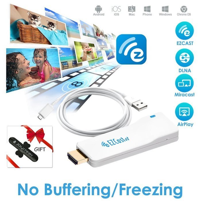 EZCast Wire HDMI Miracast Dongle TV Stick WiFi Display Receiver Supports EZCast App Miracast AirPlay DLNA Compatible...