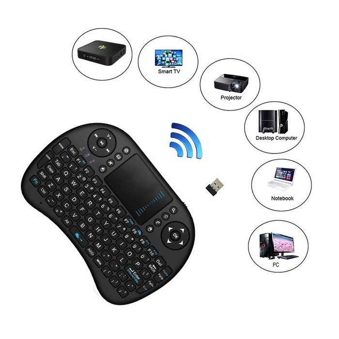 Pigflytech Mini 2.4GHz T2 Wireless Touchpad Keyboard with Mouse for PC, PAD, XBox 360, PS3, Google Android TV... N2