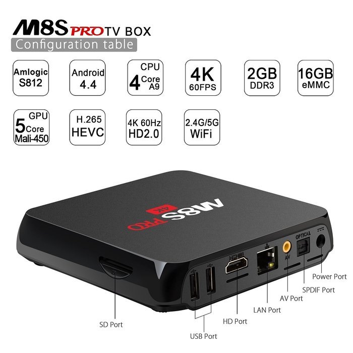 [Free Wireless Mini Keyboard] WIIKEE M8S Pro Amlogic S812 Pre-installed Fully Loaded Add-ons KODI Showbox Android... N2