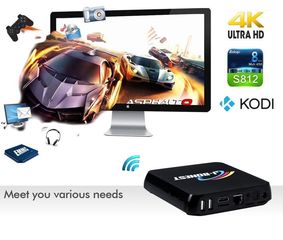J-Bonest M8S Android TV Box, Amlogic S812 Quad Core, Android 4.4.2 Kikat N4
