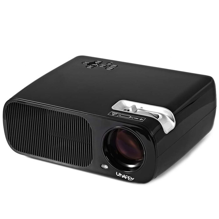 UhAPPy U - 20 LCD Video Projector, 2600 Lumens Home Cinema 5.0 Inch LCD TFT Display 1080P HD 3D (Black)