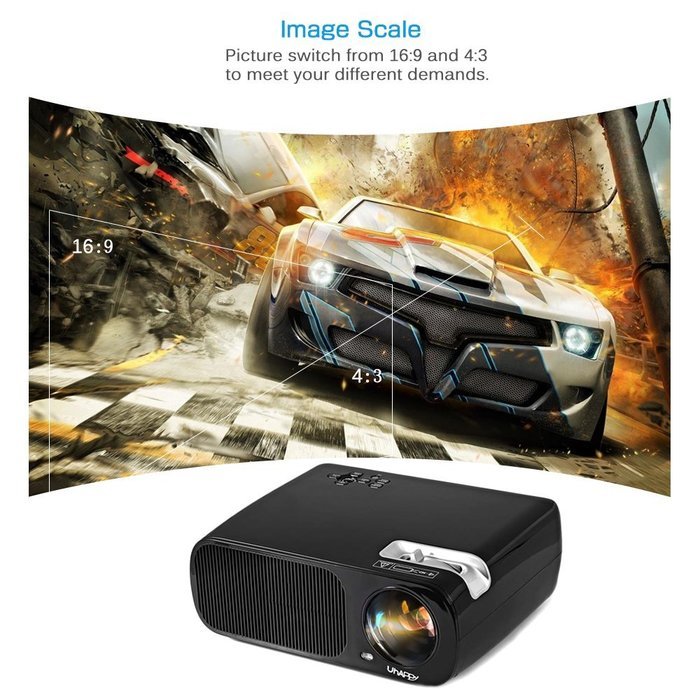 UhAPPy U - 20 LCD Video Projector, 2600 Lumens Home Cinema 5.0 Inch LCD TFT Display 1080P HD 3D (Black) N6