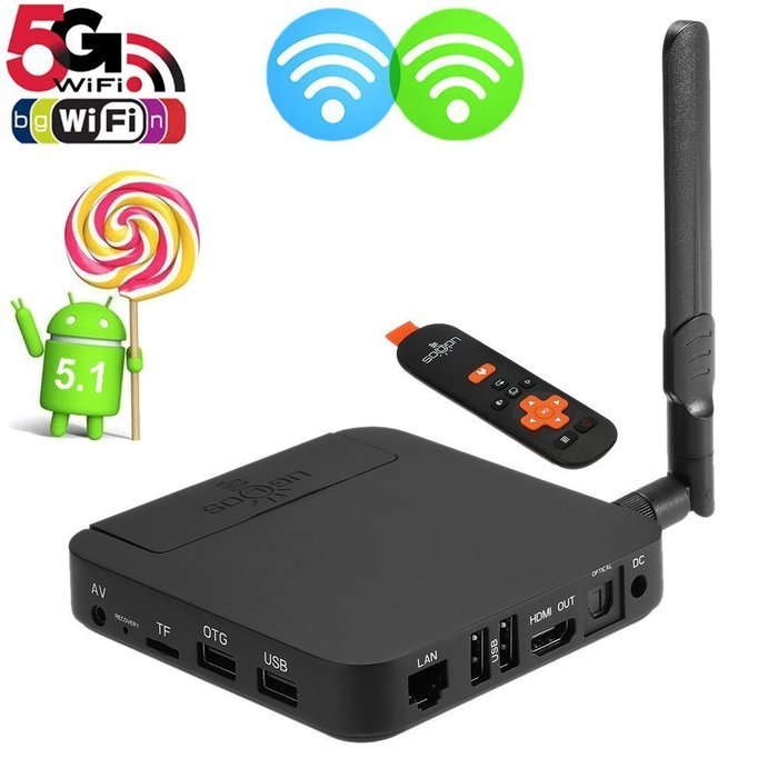UGOOS UT4 Android 5.1 2GB/16GB 64Bit RK3368 Octa Core UHD 4K 3D 2.4G/5G WiFi DLNA Miracast BT4.0 TV Box Android...