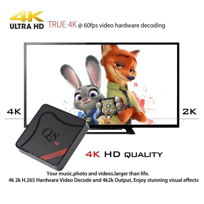 [Free Wireless Mini keyboard]Bros Unite Q8 Amlogic S905 Quad Core Android Tv Box Google 5.1 Pre-installed Fully... N4