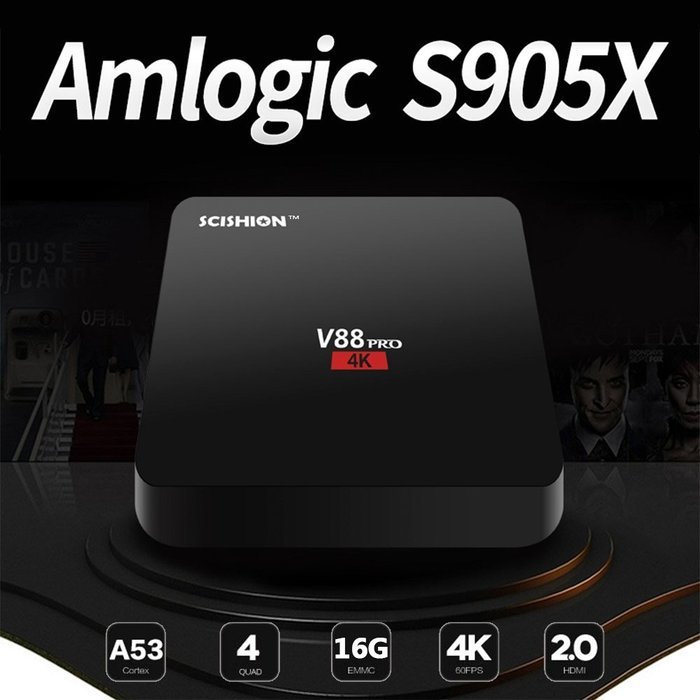 Docooler V88 PRO Smart Android 6.0 TV Box Amlogic S905X Quad Core 64bit KODI16.1 XBMC VP9 UHD 4K HDMI Mini PC... N3