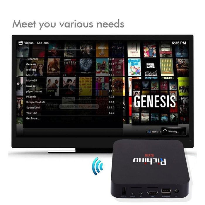 Richino Q2 Pro Android 5.1 TV Box (Amlogic S905 Kodi 16.0 Quad Core 1GB/8GB Wifi, 1080P, 4K Smart Media Player) N2