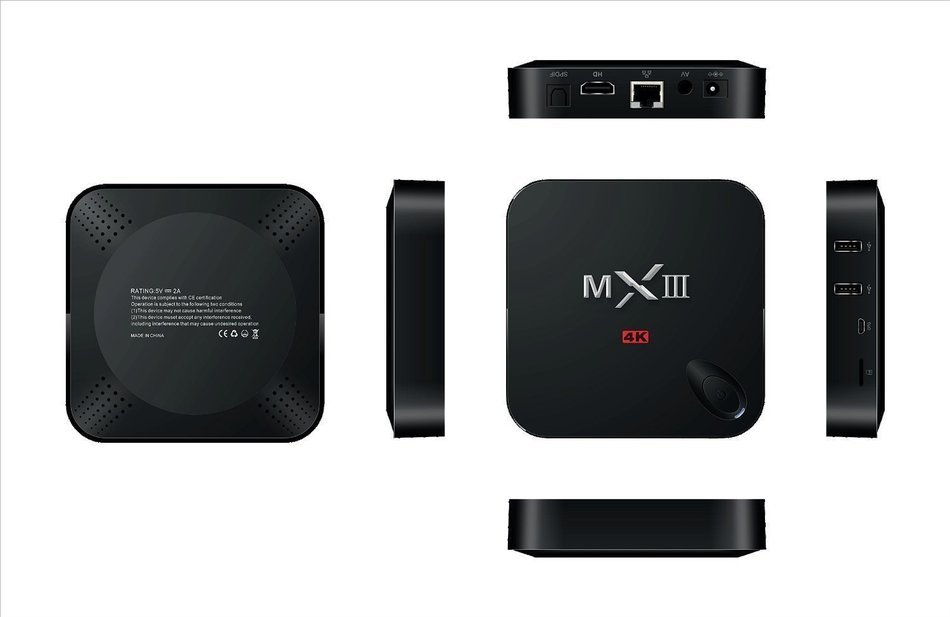 PowerLead Ptox P012 Amlogic S802 Android 4.4 Quad Core Tv Box 4K HD Xbmc Streaming Media Player MX3 TV Box (Black) N10