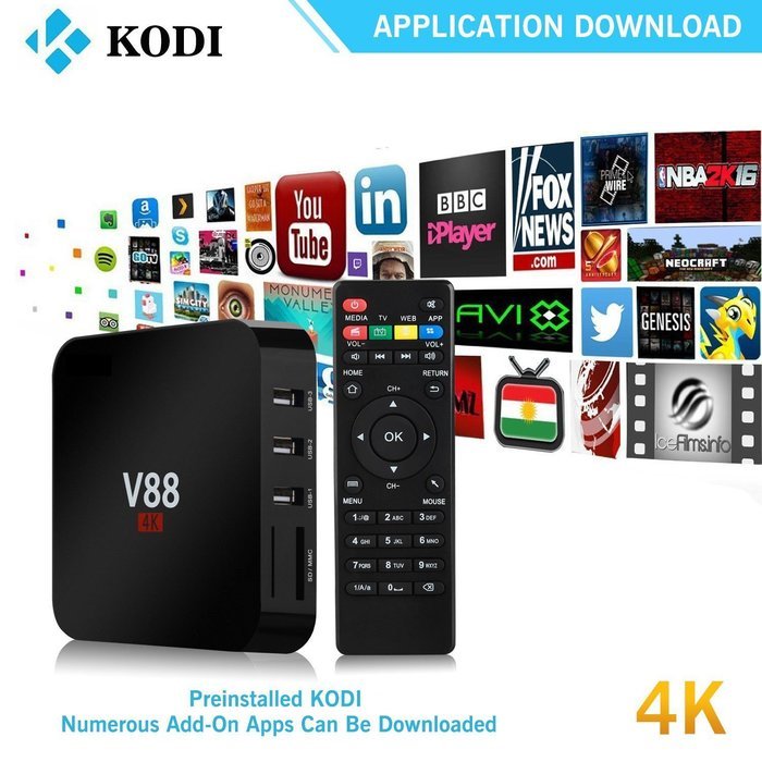 KODI 4K Android Tv Box, 1080P Smart Multimedia Player, Internet Streaming Media Player Rockchip 3229 Quad Core...