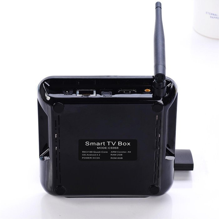 Voxlink Android 4.4.2 Quad Core XBMC TV Box HDMI HDD Player CS968 Mic RK3188 2G+8G with External Wifi Antenna... N4