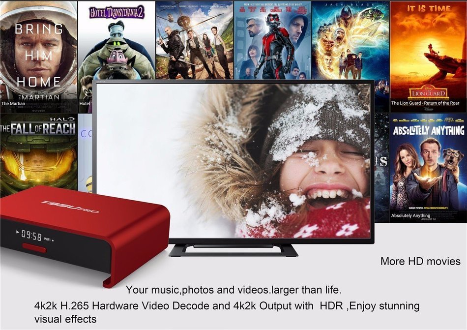 M.Way Aluminum 4K Android 6.0 TV Box S912 Octa Core 2GB RAM 16GB Flash Dual Band Wifi 2.4GHz 5GHz Bluetooth 4.0... N7
