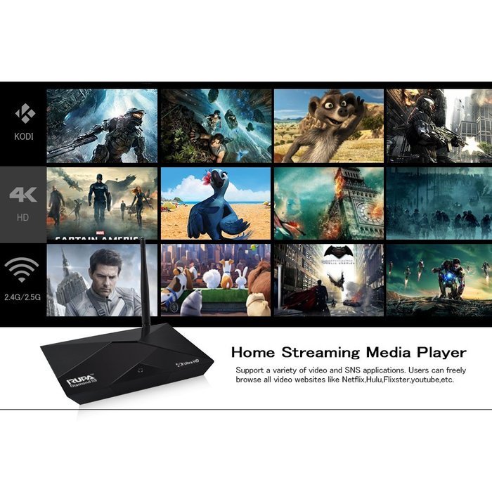 RUPA Diamond R8 Dongle Android 5.1 TV Box RK3368 Octa Core 2G+16G A53 4K Lollipop 2.4/5G Wifi BT KODI 16.1 Fully... N2