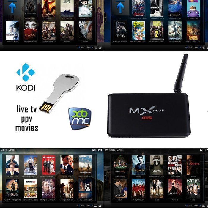 New 2016 Kodi4U MX Plus 64 Bit Ultimate Tv Box with All in One GBox Key over 1000 Addons! Quad Core S905 Android...