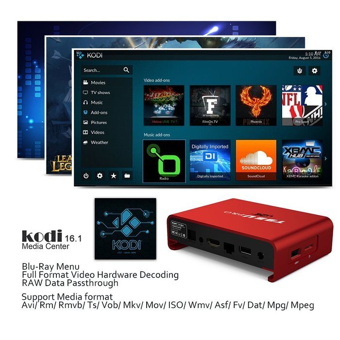Smart Android 6.0 TV BOX, U2C T95U Pro Kodi 16.1 Amlogic S912 Octa-core 2GB 16GB LAN 100M/1000M with Fully Loaded... N3