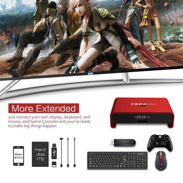Smart Android 6.0 TV BOX, U2C T95U Pro Kodi 16.1 Amlogic S912 Octa-core 2GB 16GB LAN 100M/1000M with Fully Loaded... N8