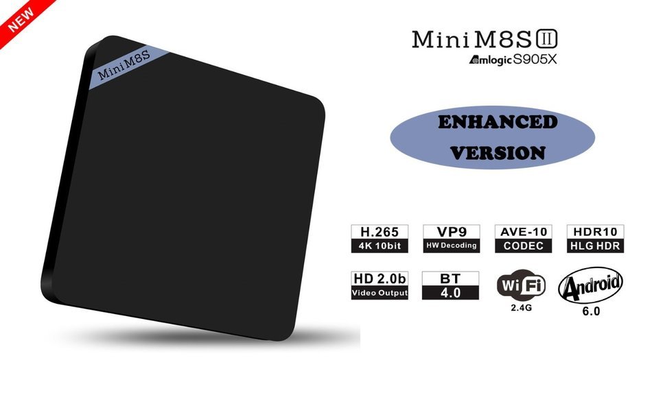 [2016 NEWEST TV BOX]ALSTEN Mini M8S II Android TV Box-Google Android 6.0-2G Memory Amlogic S905X-Ultra 4K Smart... N3