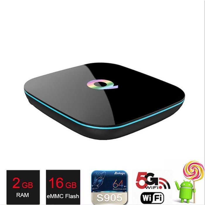 Flylion Q BOX Android TV BOX 2GB 16GB S905 Dual Wifi 2.4g 5g Bluetooth 4.0 with Kodi16.0 XBMC 4K 2K H.265 60fps... N2
