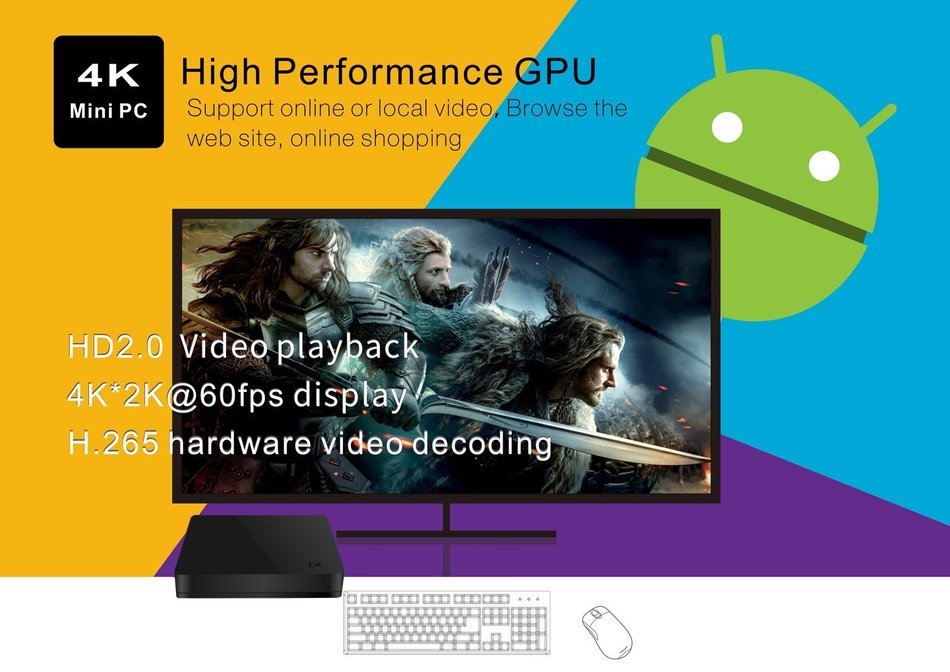 Henscoqi Beelink I68 RK3368 Octa Core Smart Android TV Box Support Bluetooth 4.0 UHD 4K x 2K Full HD 1080P HEVC... N6