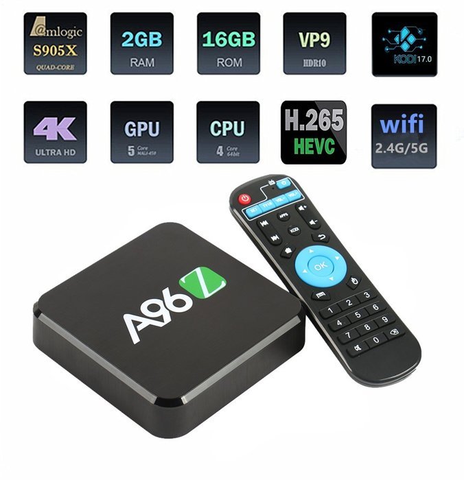 Jabond A96Z Set Top Android 6.0 Ott TV Box Fully Loaded KODI(XBMC) 17.0 Dual WIFI 2.4G/5G Amlogic S905X Quad Core...